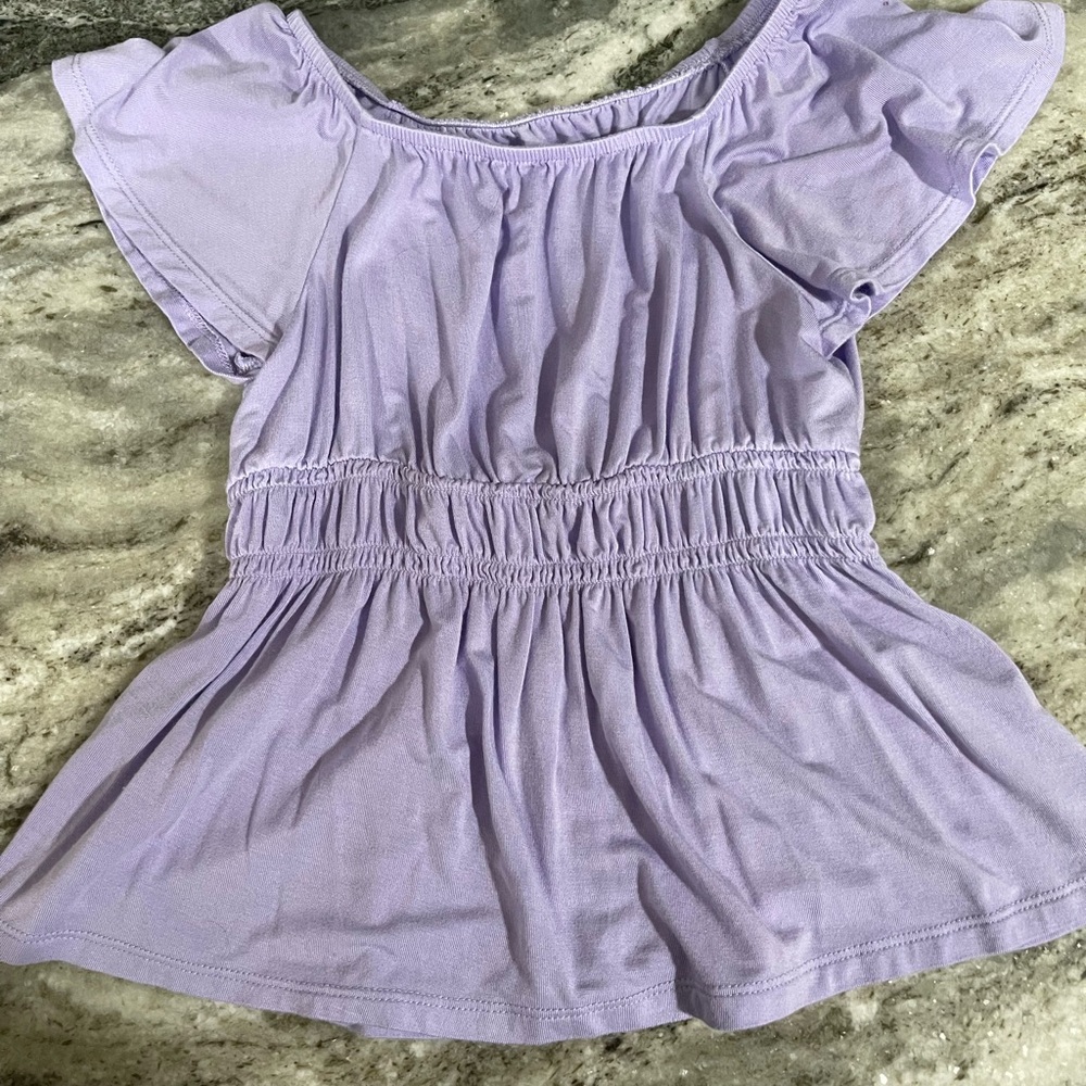 Lot of 3 Girls Tops, Lavender Off-Shoulder Top, Hot Pink, Orange